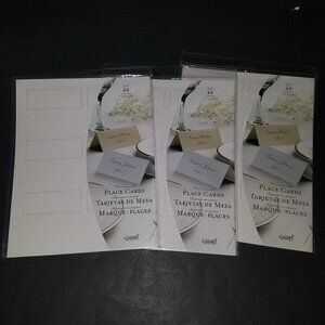 Gartner Studios White Pearl Place Cards Lot 48/ct (2 full/1 part) Wedding Print